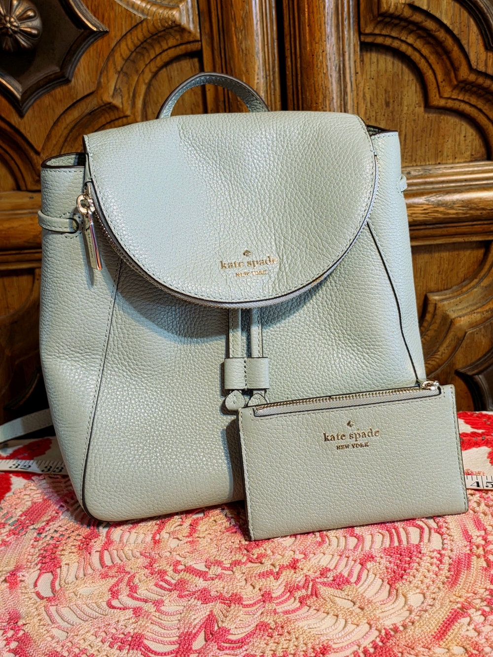 Kate Spade New York Leila Backpack in pebbled leather with matching Wallet